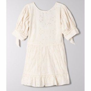 Aritzia Sunday Best Oregold Coconut Eylet Mini Dress